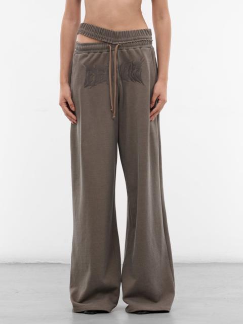 ELENA VELEZ Brown Split Band Logo Sweatpants