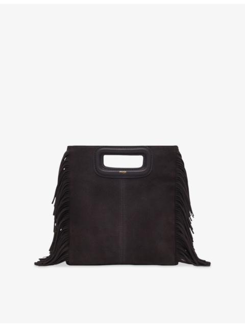 maje M fringed-trim suede shoulder bag