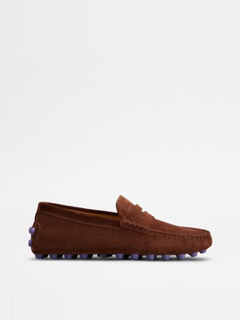 TOD'S GOMMINO BUBBLE IN SUEDE - BROWN, VIOLET
