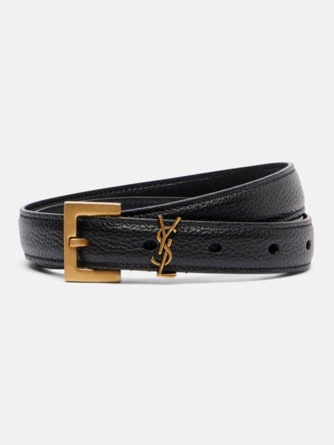 SAINT LAURENT Cassandre leather belt