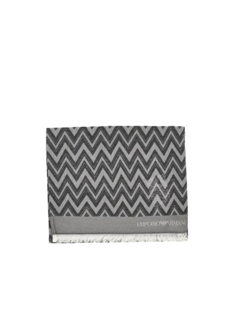 EMPORIO ARMANI chevron-pattern scarf