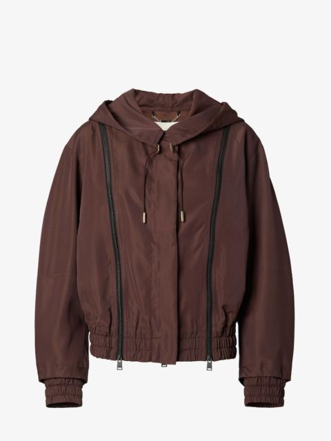 FENDI Blouson Brown technical viscose bomber jacket