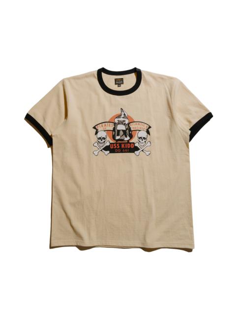The Real McCoys MC25005 Military Tee / USS Kidd Ecru/Black