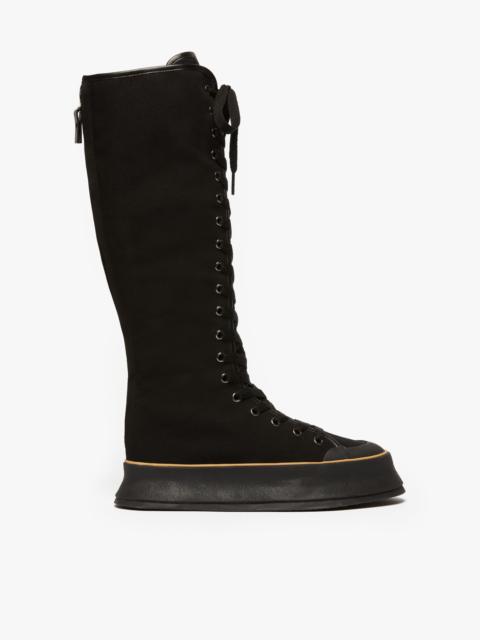 Max Mara Canvas lace-up boots