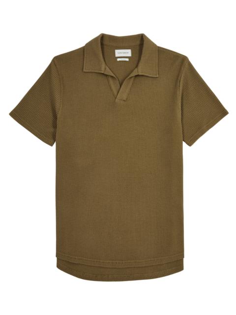 Oliver Spencer Austell waffle-knit cotton polo shirt