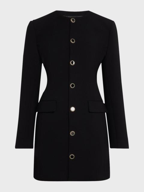 FRAME Button-Front Mini Suiting Dress