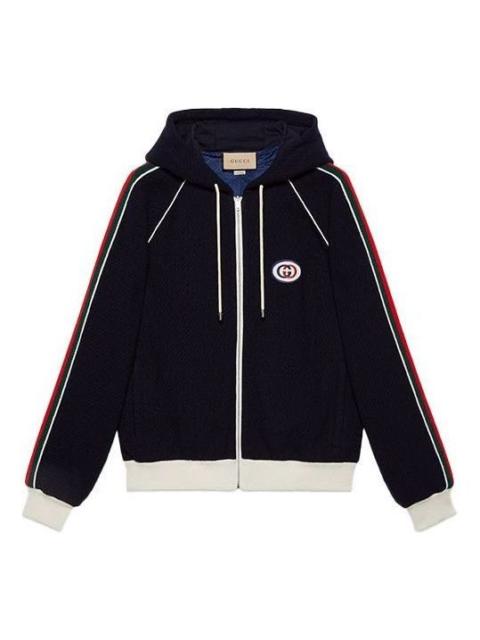 GUCCI Gucci Wool Jersey Jacket With Web 'Blue' 673290-XJDUW-4548