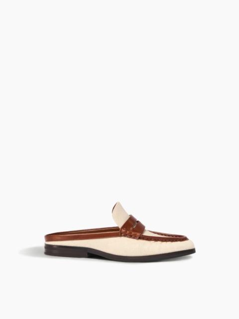 SIMKHAI Dean Canvas Combo Loafer Mule in Natural Saddle