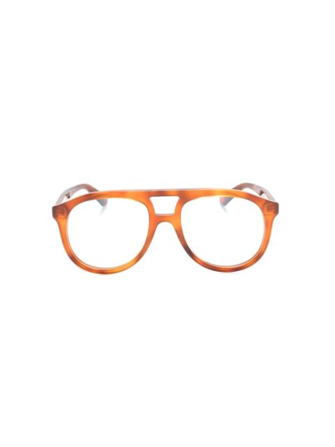 GUCCI logo-plaque pilot-frame glasses