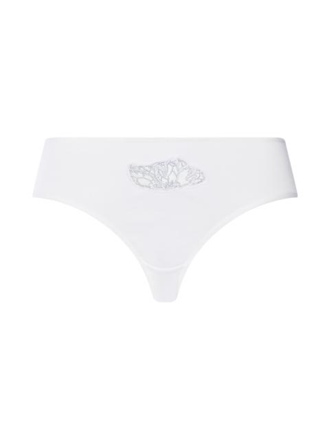 HANRO Belen Embroidered Cotton High Cut Brief