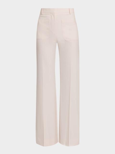 Victoria Beckham Alina Patch-Pocket Wide-Leg Trousers