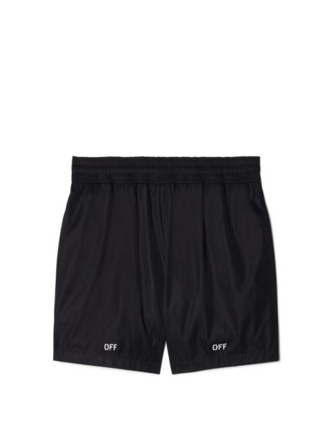 Off-White logo-print swim shorts