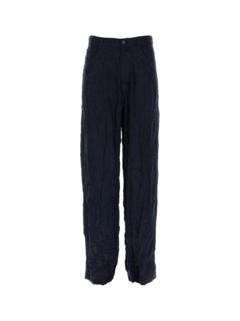 Low-waist Fitted Pants in Navy Blue