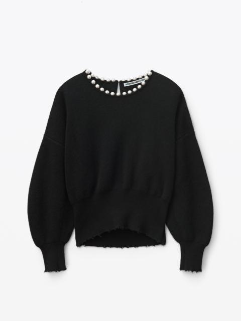 Alexander Wang PEARL NECKLACE PULLOVER IN WOOL