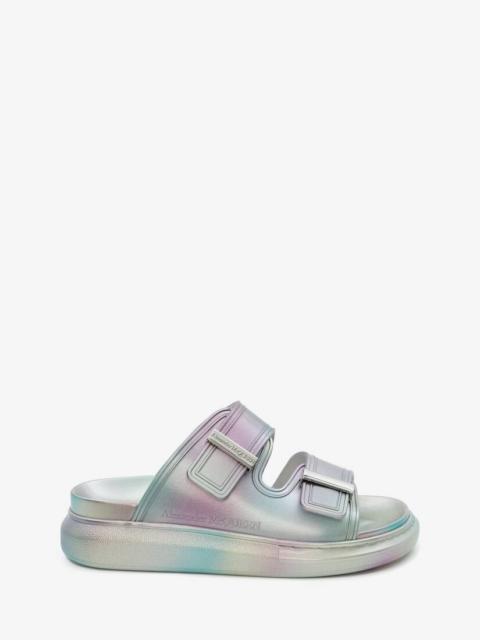 Alexander McQueen Oversized Hybrid Slide in Silver