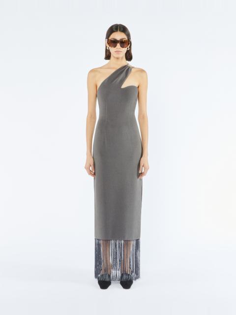 JELENA - Fringed midi dress - Dark grey