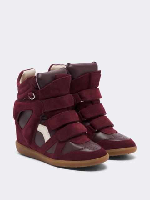 Isabel Marant Bekett leather and suede wedge sneakers