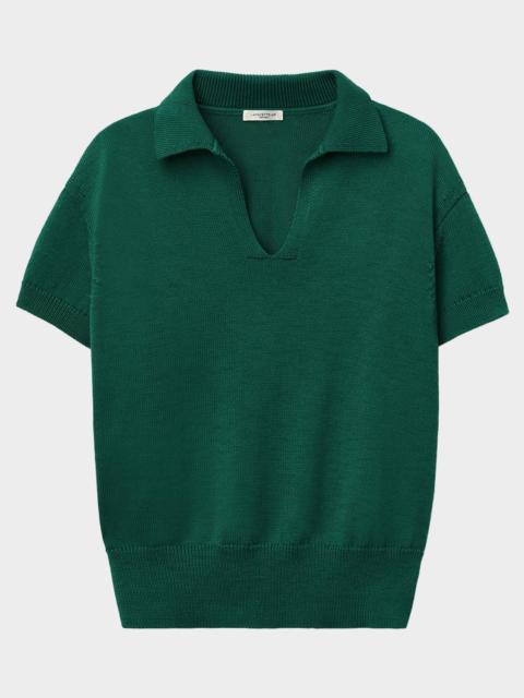 Lafayette 148 New York Cotton-Silk Polo Sweater