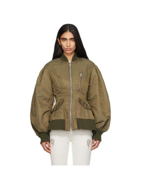 Simone Rocha Green Padded Sculpted Bomber Jacket