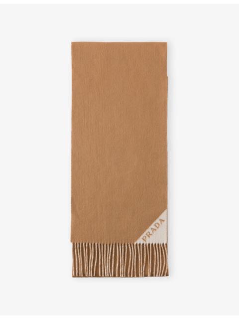 Prada Fringed Double-Face Cashmere Scarf