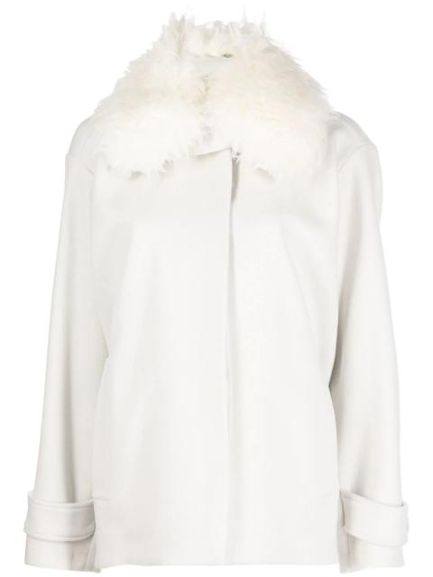 Stella McCartney faux-fur collar wool coat