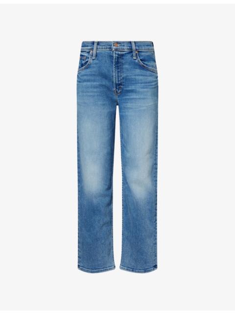 MOTHER The Newbie Ankle Cotton-Blend Denim Jeans