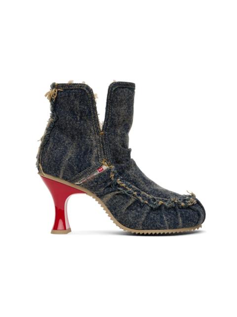 Diesel Blue D-Woodstock Ab Heel Boots