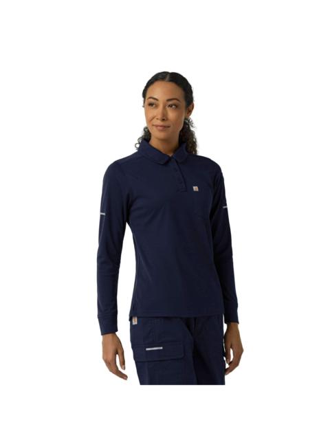 Carhartt Women's Rugged Flex® RSCU Heavyweight Long Sleeve Polo Scrub Top
