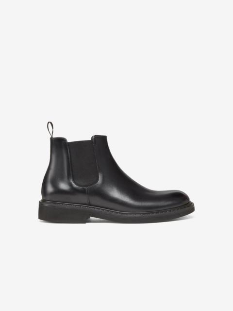 CORNELIANI Black aged calfskin Chelsea boots