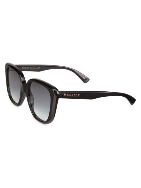 GUCCI Women's Symbols 54MM Butterfly Acetate Sunglasses - Black