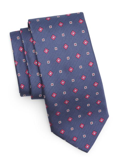Canali Men's Medallion Silk Tie - Blue