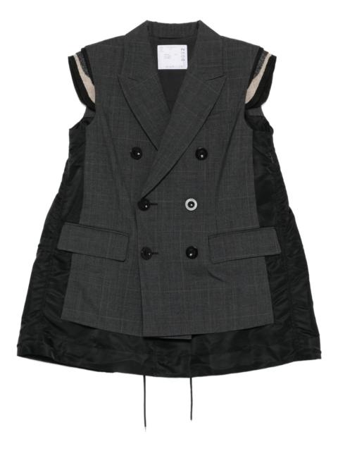 sacai Glen double-breasted checked vest