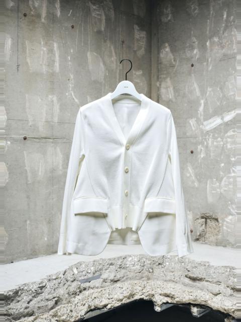 sacai Wool Suiting x Cotton Knit Cardigan