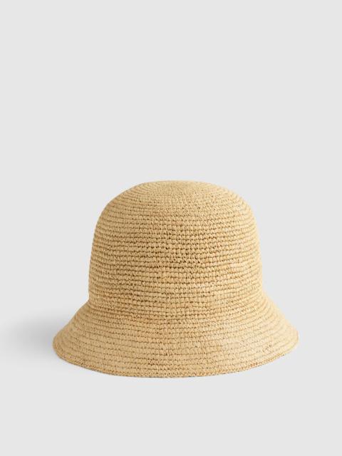 Madewell Hand-Crocheted Seamless Bucket Hat in Raffia