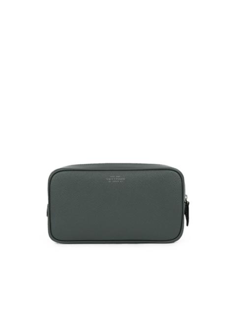 Smythson Panama logo-print wash bag