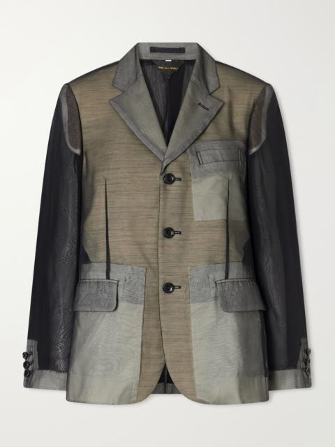 Comme Des Garçons Sheer georgette blazer Black