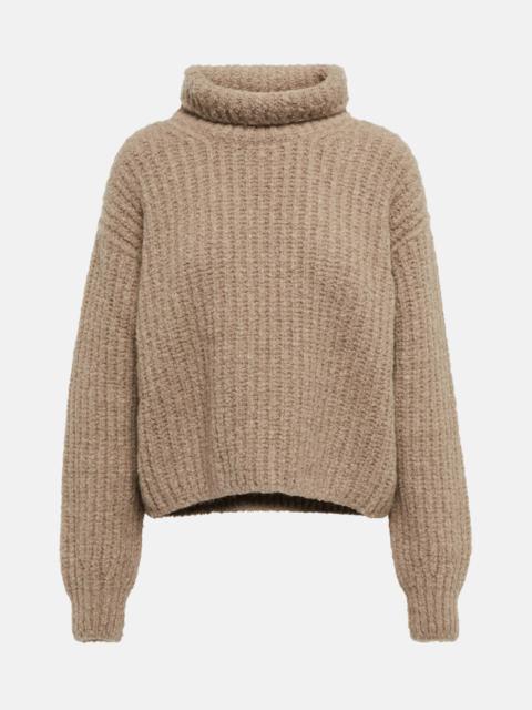 Ribbed-knit cashmere turtleneck sweater