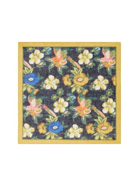 Etro floral-print linen-silk scarf