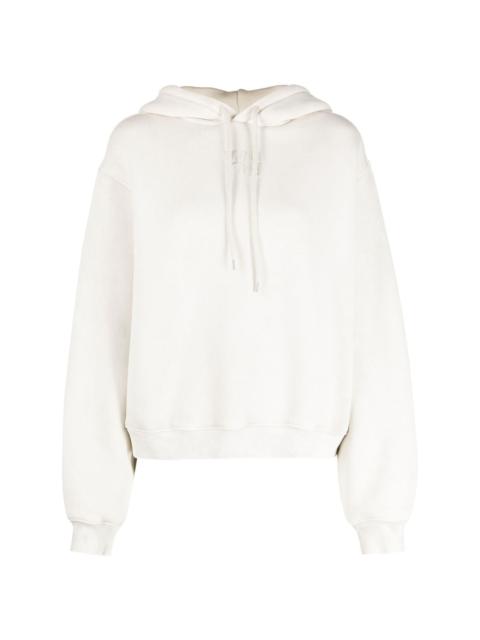 cotton blend cropped hoodie