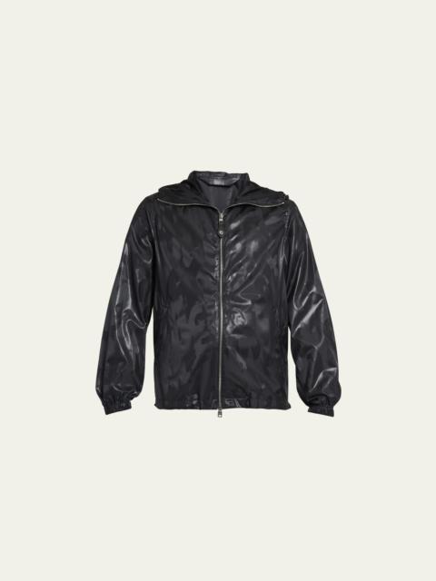 Men's Tonal Graffiti Wind-Resistant Jacket