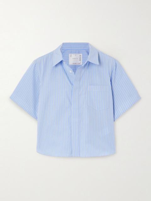 sacai Cropped poplin shirt Light blue