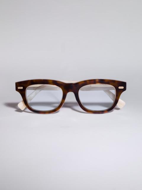 Brunello Cucinelli Squared acetate and 18k gold-plated frame
