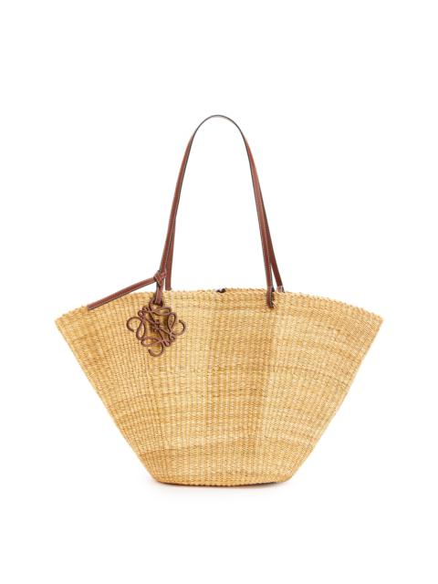 Loewe Shell Basket bag in elephant grass and calfskin