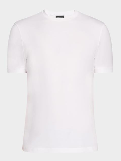 GIORGIO ARMANI Men's Textured Stretch T-Shirt