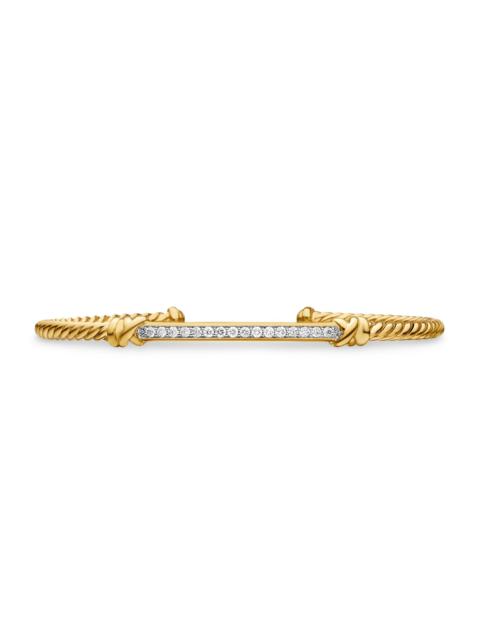 DAVID YURMAN Women's Petite Helena Two Station Wrap Bracelet in 18K Yellow Gold with Pavé Diamonds - Yellow Gold