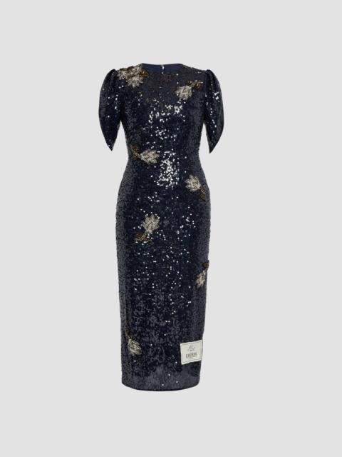 Erdem EMBROIDERED SEQUINS MIDI DRESS