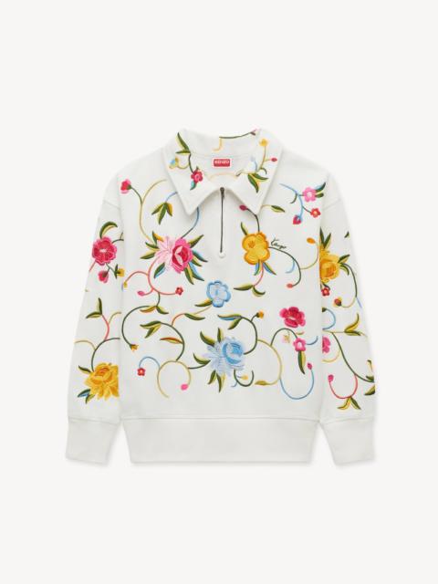 KENZO 'KENZO Wildflower' embroidered half zip sweatshirt in cotton
