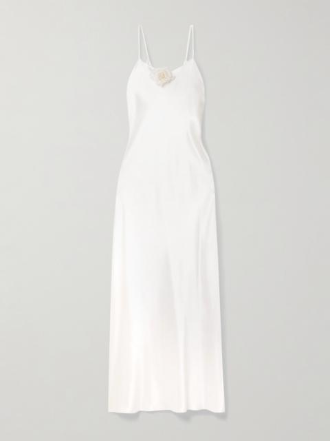 RODARTE Embellished Silk-satin Midi Dress