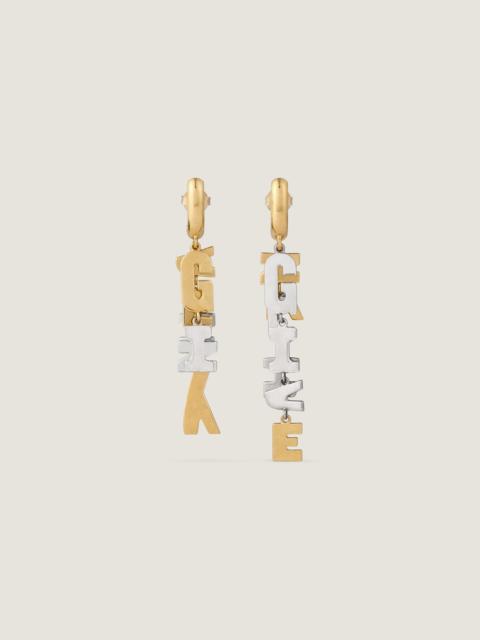 Givenchy GIVENCHY LETTERS ASYMMETRIC EARRINGS IN METAL