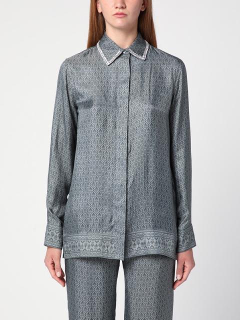 Silk blend shirt with floral pattern